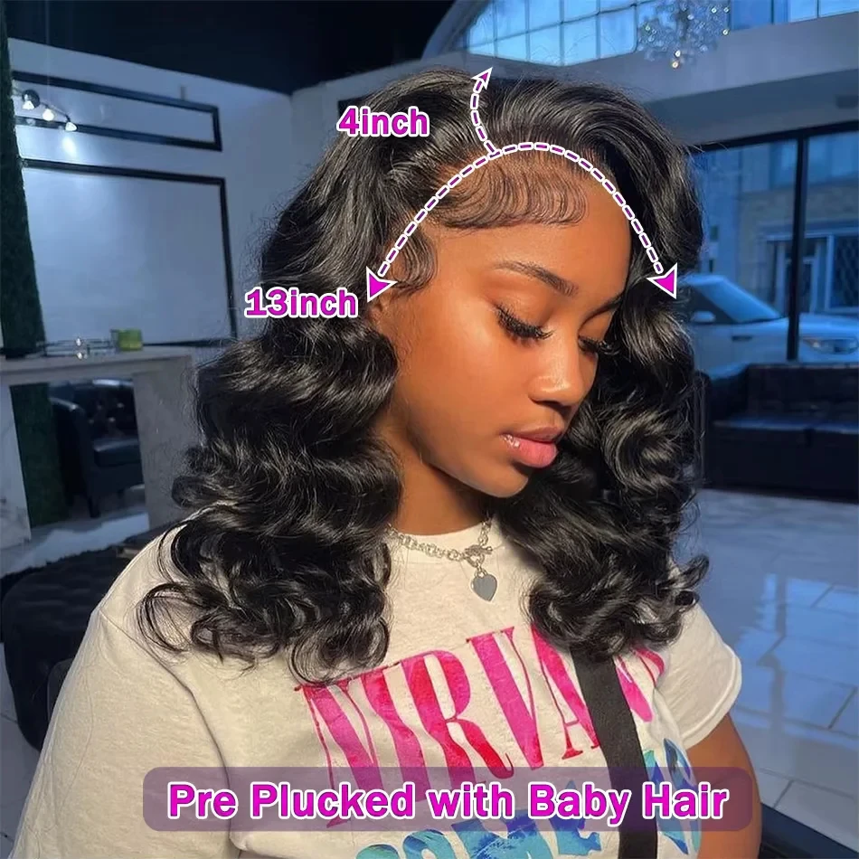 230% Body Wave 13x6 HD Lace Frontal Wig Short Bob Vietnamese Glueless Wig Human Hair Wavy 13x4 Transparent Lace Front Bob Wigs