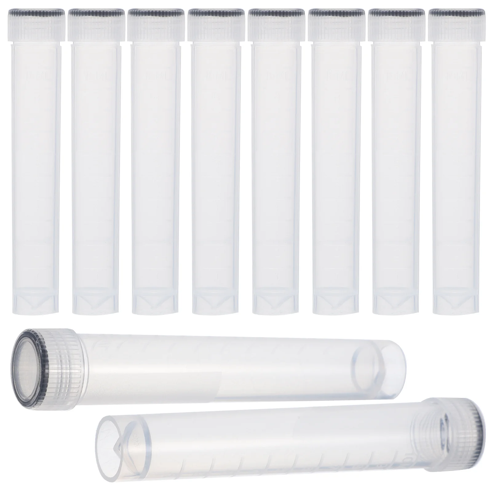 Plastic Tubes with Caps Test Cold Lids Freezing Clear Sample Vials Screw