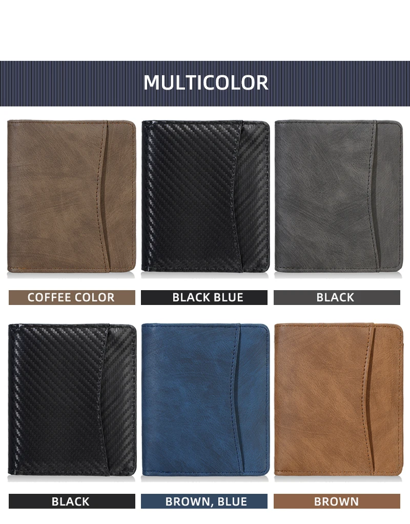 New Men Wallets Leather Purse Man Slim Card Horders Quality Male Short Multi-card Wallet Coin Pocket Purse