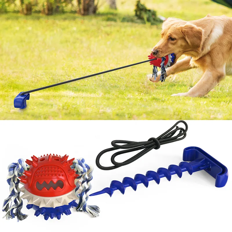 

Dog Molar Teething Toy Bite Resistant Elastic Pet Sounding Ball Toy Outdoor Strong Teeth Training Pulling Ball Tug-of-war Toy