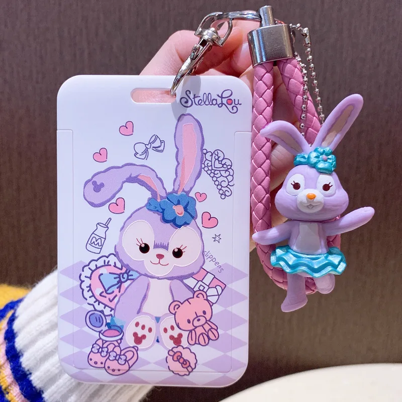 Disney StellaLou Card Holder with Lanyard for Students Kids Girls Cute Design School Bus Metro ID Badge Meal Pass Campus Use