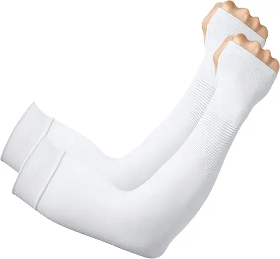 

Спортивные солнцезащитные нарукавники для велоспорта, дышащий ледяной шелк. Белый, UPF50+, 21x14x1см, защита от ультрафиолета, легкий вес