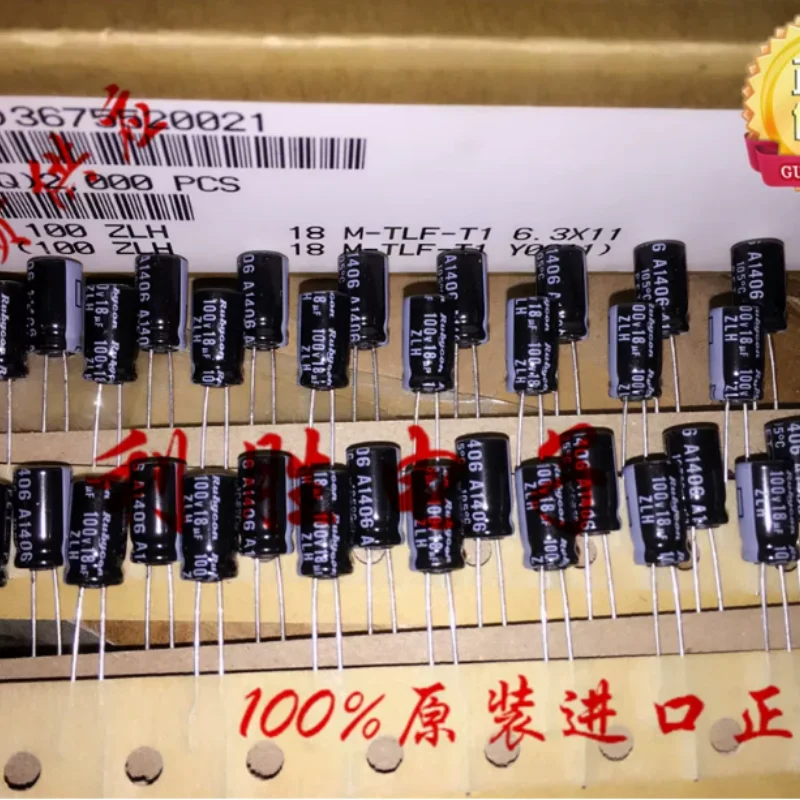 10CS-100PCS Japanese Ruby Capacitor 100V18UF 6 * 11 ZLH High Frequency Low Resistance Replacement 15UF 100V15UF