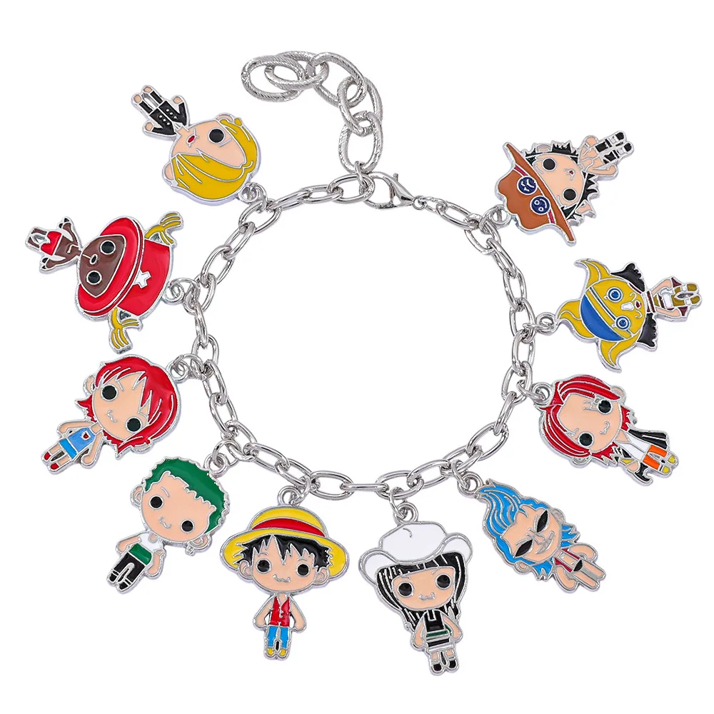 

Anime One Piece Character Series Metal Enamel Pendant Bracelet Fans Collectibles Accessories Jewelry Gifts