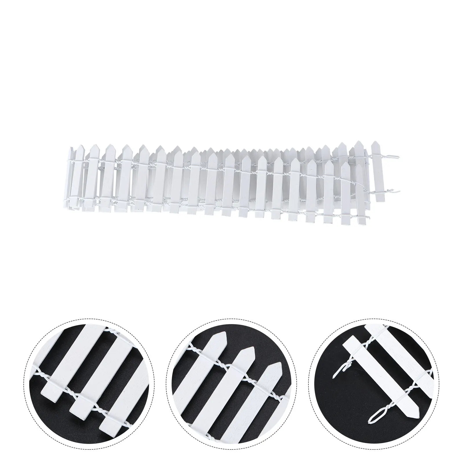 100cm x 5cm mini cerca de madeira diy mini casas fadas jardins decoração bonsai terrário ornamento branco fino acabamento realista