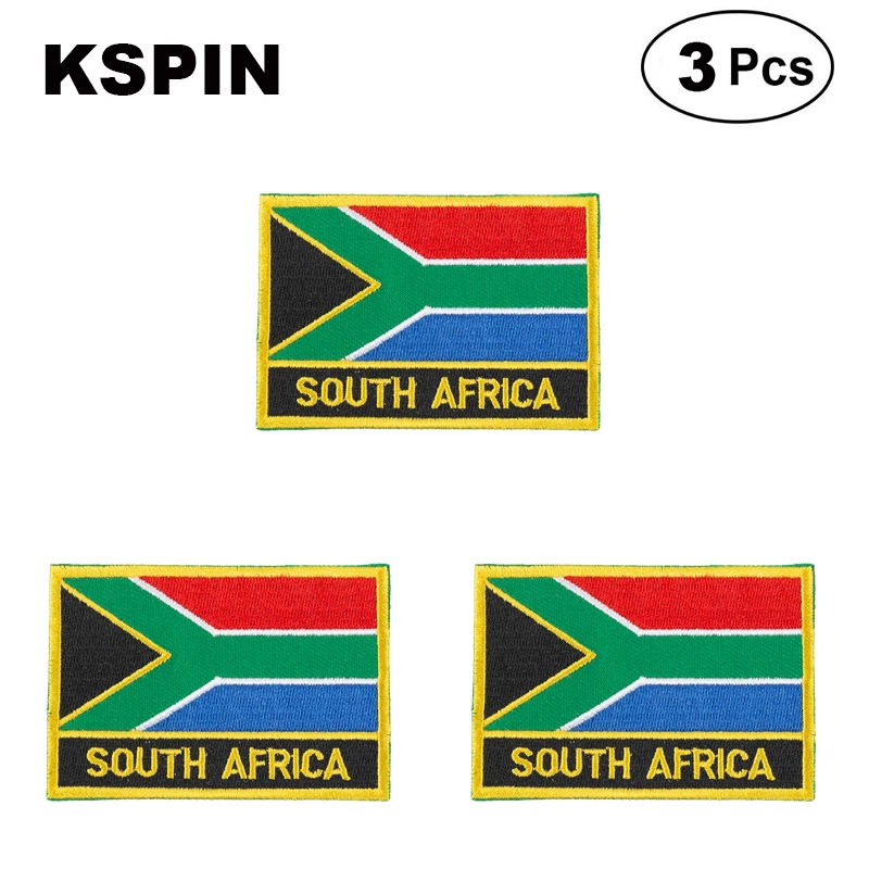 South Africa Rectangular Shape Flag patches embroidered flag patches national flag patches for clothing DIY Decoration