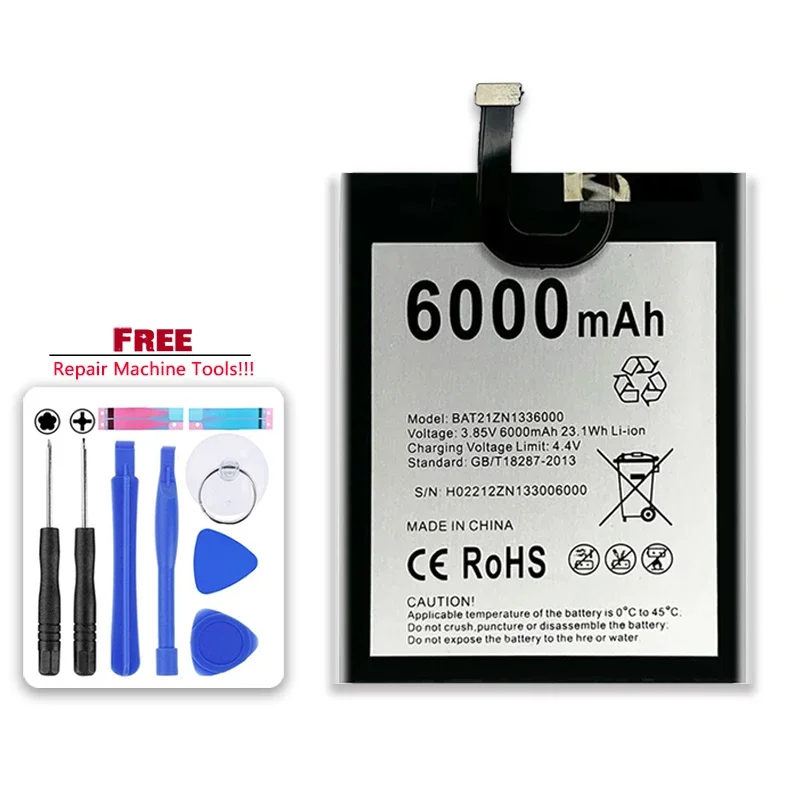 

6000mAh/8500mAh Replacement Battery BAT21M188500 BAT21ZN1336000 For DOOGEE V10 V20