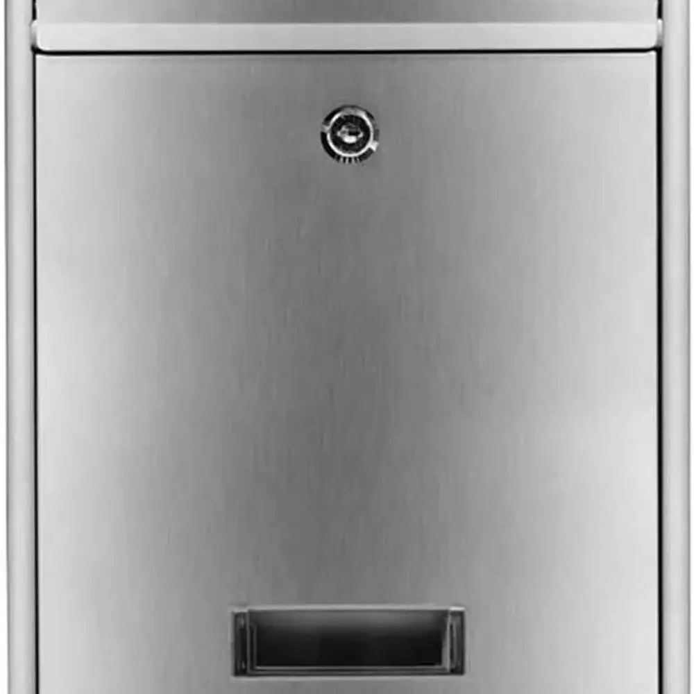 صندوق بريد عمودي بقفل مفتاح من الفولاذ المقاوم للصدأ مع غطاء معدني مقاوم للصدأ لقطرات الحروف الآمنة #2