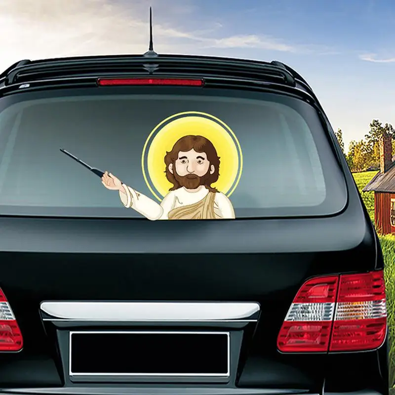 Car Window Stickers Cute Christian Wiper Stickers Back Window Decal Unique PVC Rear Window Stickers Rear Wiper Decal For Trucks