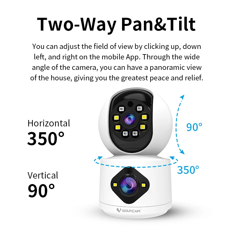 Vstarcam O-Kam 6MP Dual Lens AI Humanoid Auto Tracking IP Camera Absent Detection Home Security Alarm CCTV Baby Monitor CS58