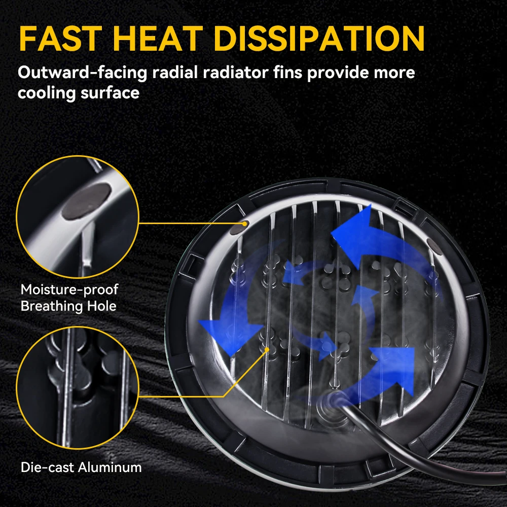 أضواء LED للدراجات النارية 7 بوصة المصباح هالو DRL مصباح لـ Royal Enfield Himalayan 400 411 650 350 Cafe Racer 7 "موتو المصباح الأمامي.