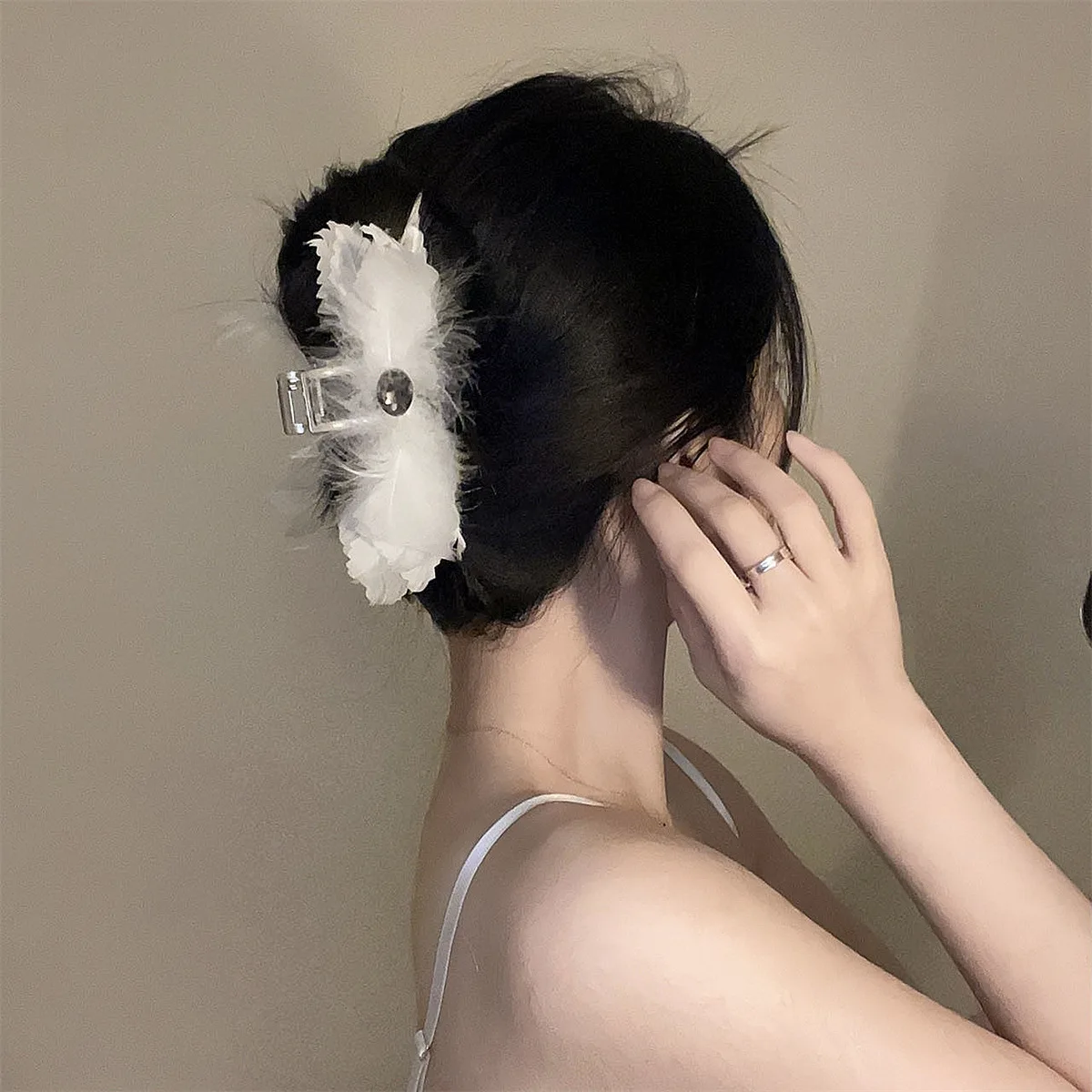 1 قطعة انتزاع الشعر السيدات الكورية ريشة Y2K الحلو Kawaii كول تنوعا مخلب شعر العلامة التجارية الفاخرة عالية الجودة إكسسوارات الشعر #1