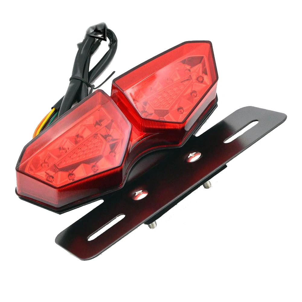 

Modified Motorcycle Cafe Racer Tail Lamp Double LED Light Customs 12V Universal Smoke/Red Lens Decorative Rear Stop Light