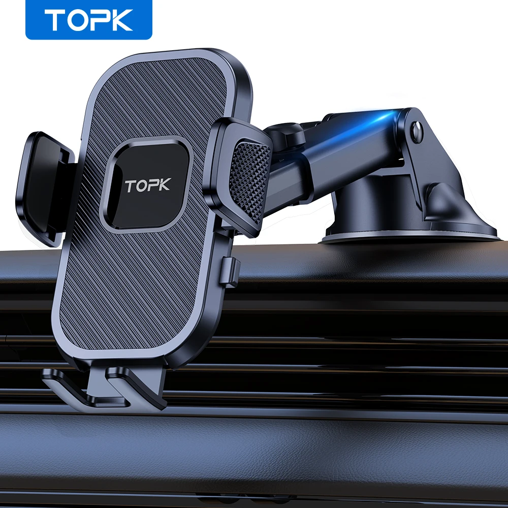 TOPK Autotelefonhalter Lüftungsschlitze Saugnapfhalterung für iPhone Xiaomi Samsung Auto Mobile Unterstützung GPS-Ständer Armaturenbretthalterung