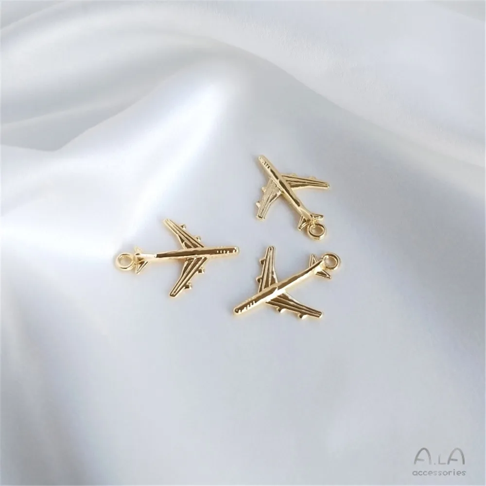 14K package gold accessories sailboat plane anchor pendant diy handmade bracelet necklace jewelry pendant