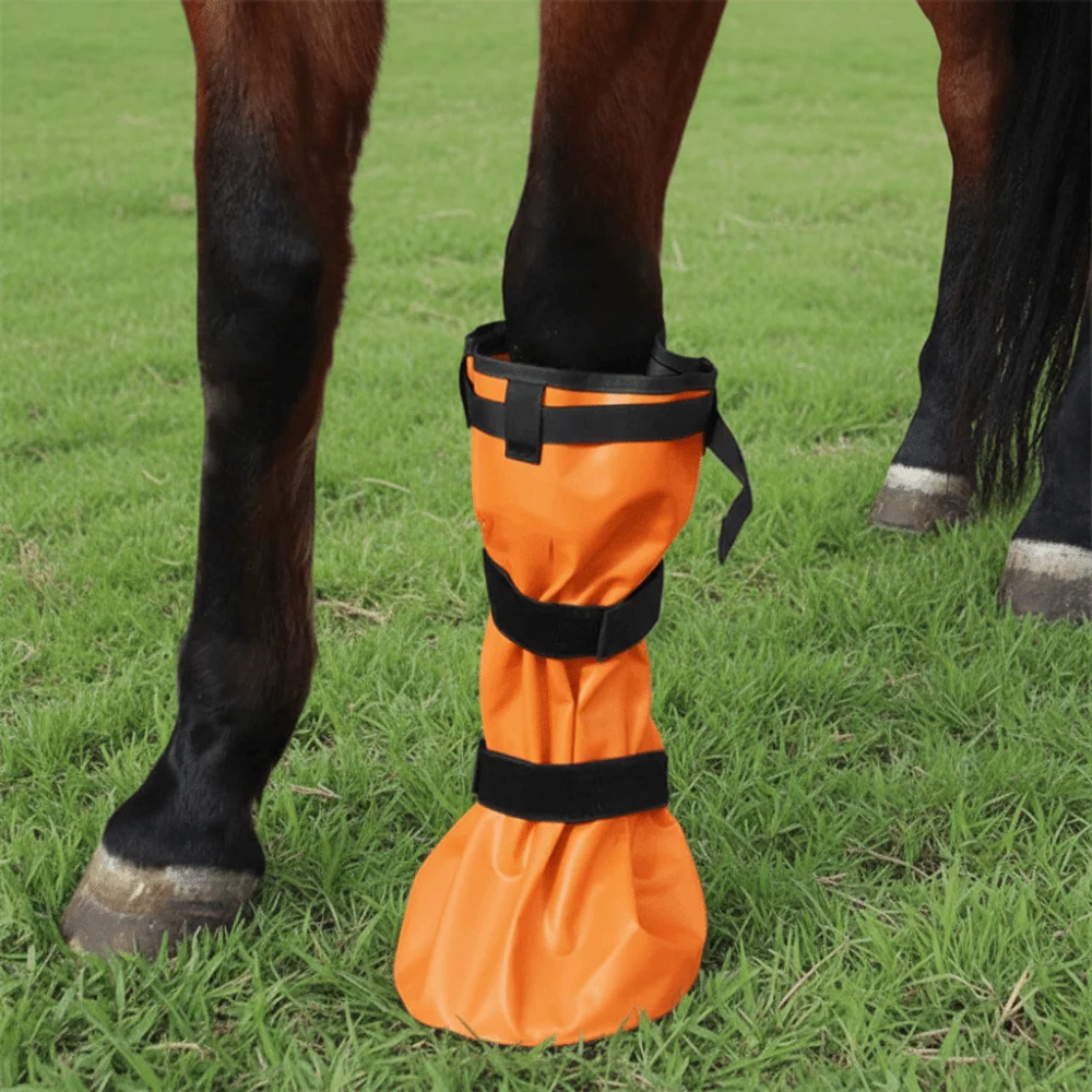 EVA Pad Hoof Soaking Boot Easy Use Design Foot Wrapped Design Equine Soaking Boot Icing Treatment Elastic Bands Horse Soaker Bag