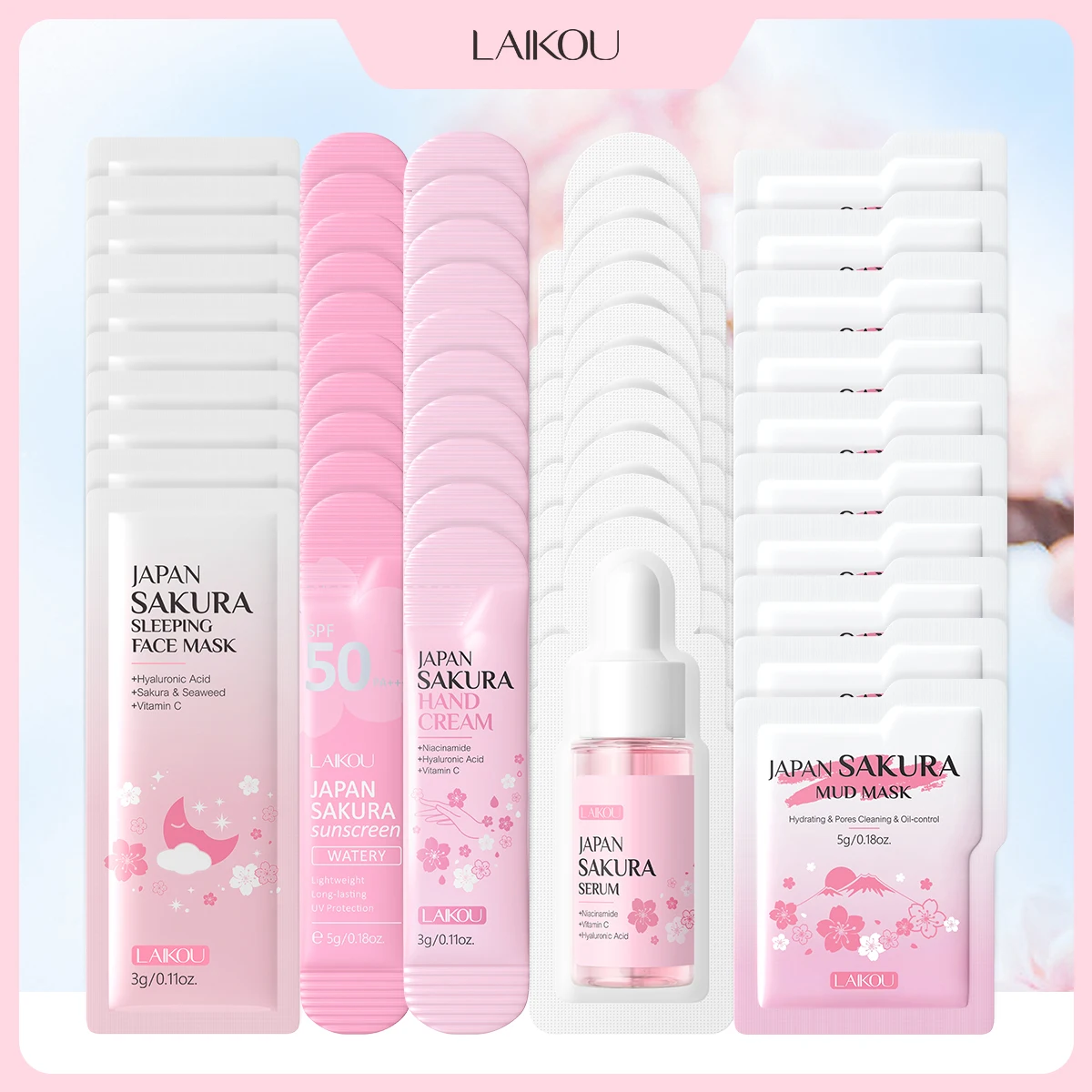 Skincare Glad2Glow - LAIKOU Japanese Sakura Skin Care Set