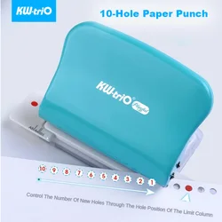 KW-triO 10 Hole Paper Puncher For Handicrafts Card Craft Loose-leaf Hole Handheld Punch Creative Stationery Tools Office Gadgets