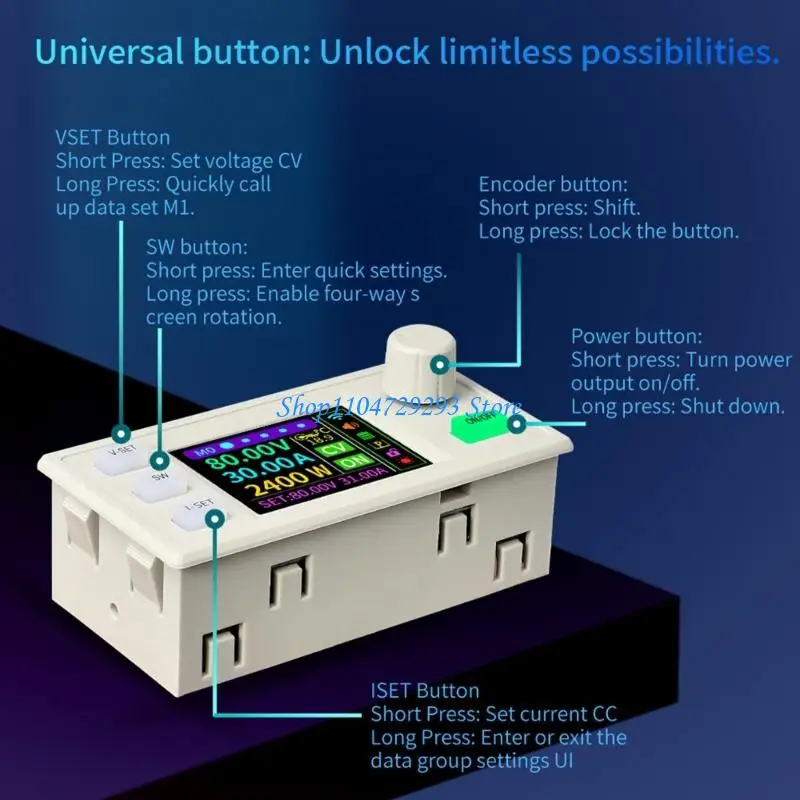 Y2GD Power Supply Module Featuring Constant Current Control Anti Reverse Input Output Protections 1.8inch Screen