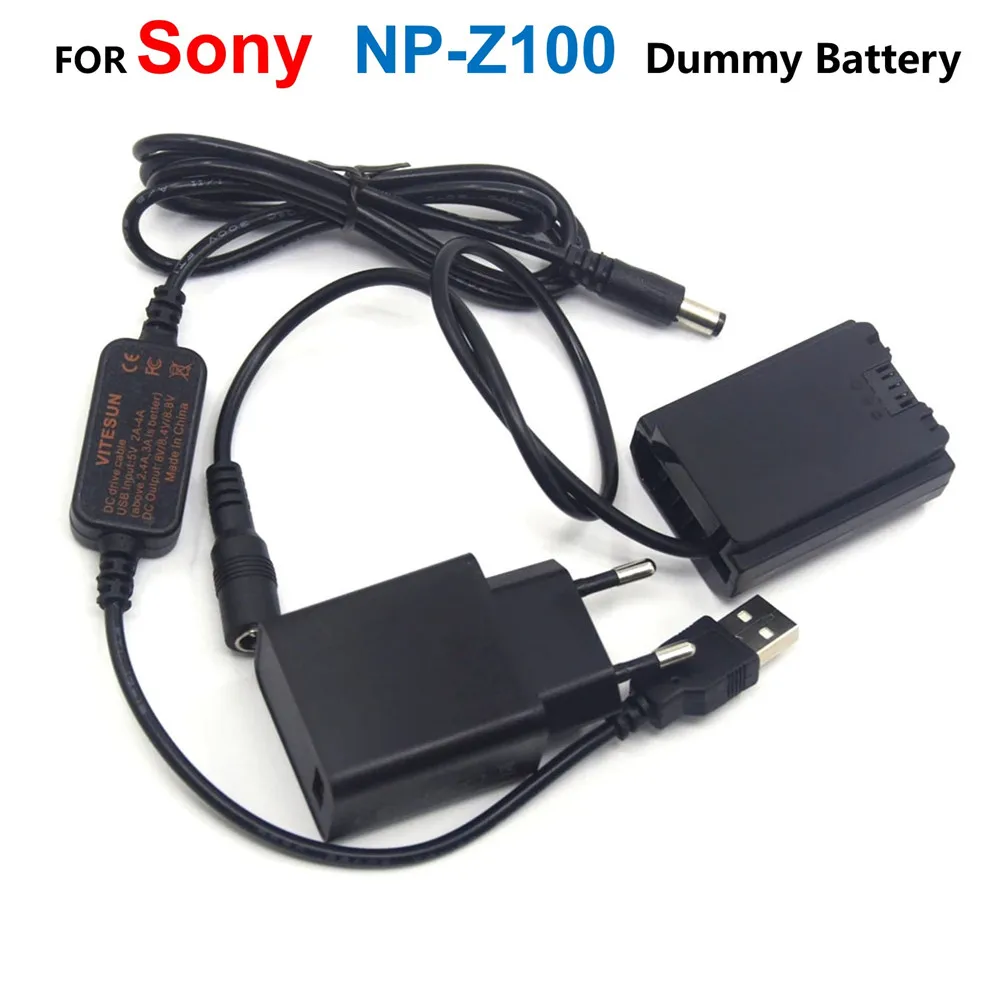 

FZ100 Coupler NP-FZ100 Fake Battery+USB Power Cable+Charger Adapter For Sony Alpha A9 A7RM3 A7RIII A6600 A7M3 ILCE-9 A7M4 A7IV