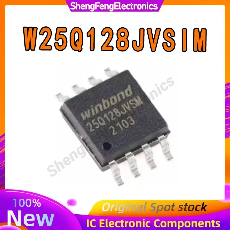 5PCS W25Q128JVSIM W25 W25Q W25Q128 IC FLASH SOP-8 in Stock 100% New Origin