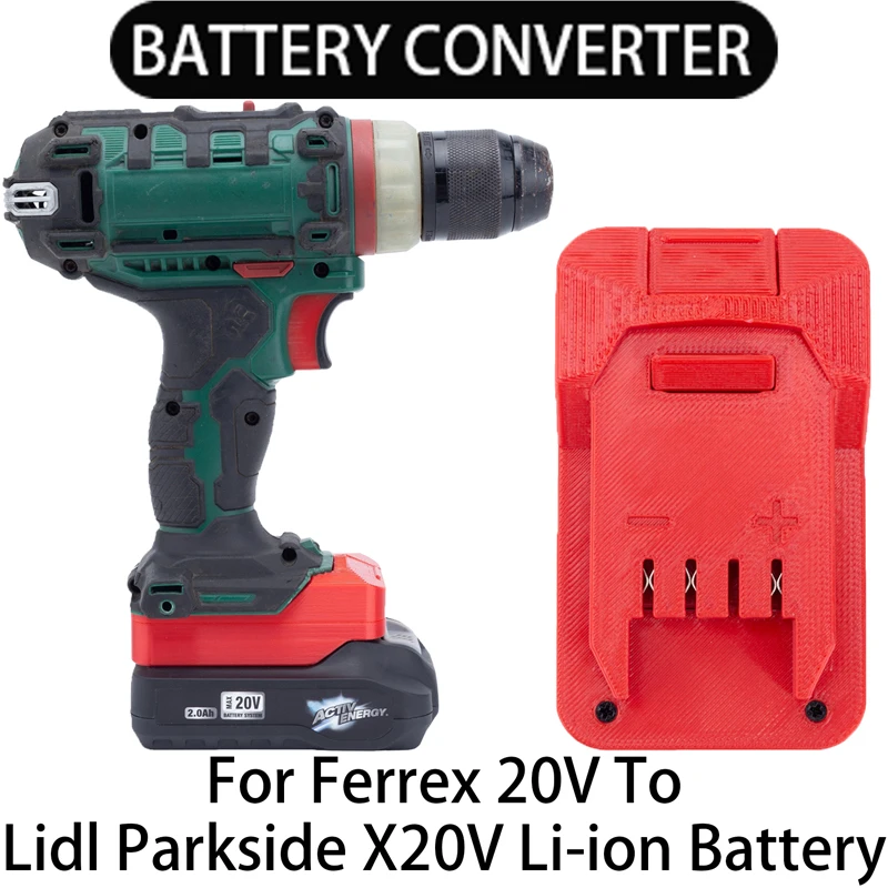 

Adapter for Lidl Parkside X20V Li-Ion Tool Convert to Ferrex Aldi Energy 20V Li-Ion Battery Adapter Power Tool Accessory