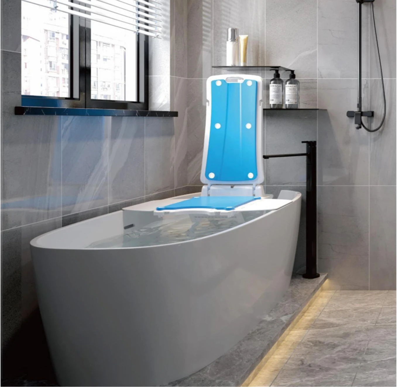 Household elderly bathing chair electric lift bathing stool disabled paralyzed patient care waterproof non-slip bathing