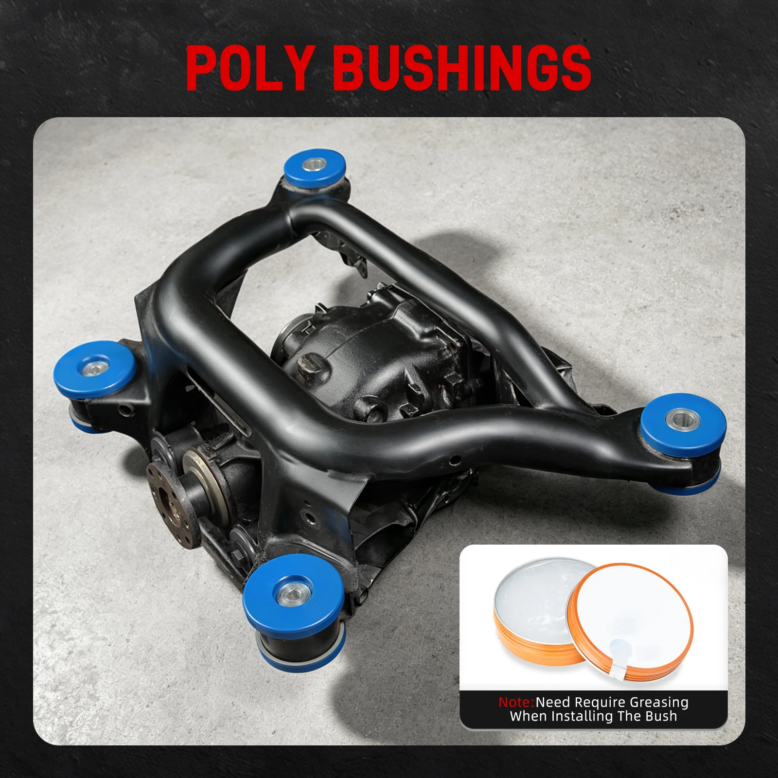 BEVINSEE 95A Poly Street Rear Sub Frame Bushing Kit For BMW E46 X3 E83 33311092517 33316770783/4/1—Enhanced Rear End Sensation