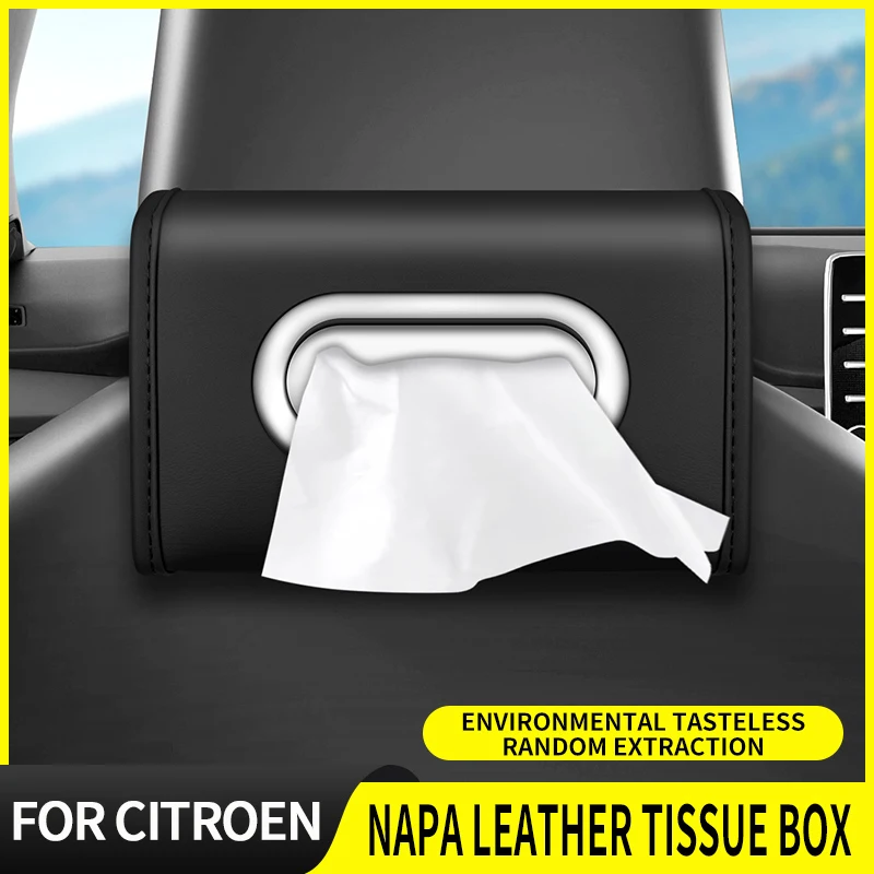 For Citroen C2 C3 C4 C5 X7 Berlingo Xsara Picasso Car Interior Tissue Box Hanging Napkin Storage Bag Premium Car Accessories  - view 2
