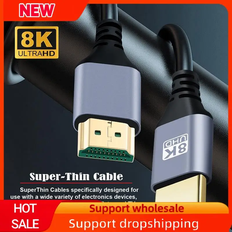 Superb HDTV 2.1 8K Ultra HD Cable -Compatible 19+1 Core OD4.0 Ultra Thin Cable Multi-Function Tv Computer Monitor Cable