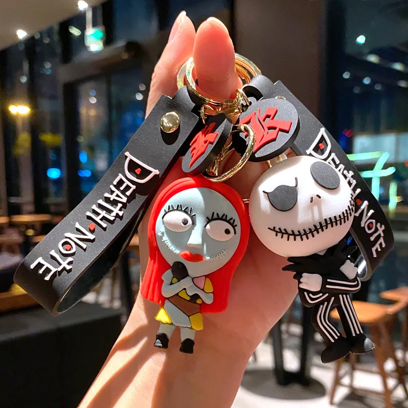 

The Nightmare Before Christmas Keychain Cartoon Jack Skellington Sally Pendant Keyrings Disney Cute Doll Key Holder Jewelry Gift