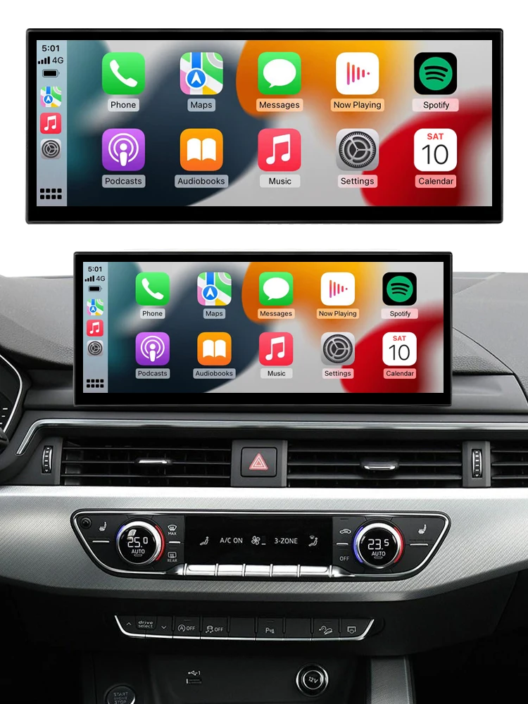 Für DE 12,3'' Auto-Multimedia-Display für Audi A4 A5 2016-2019 MIB Ultradünner Linux-Touchscreen mit kabellosem CarPlay und Android Auto