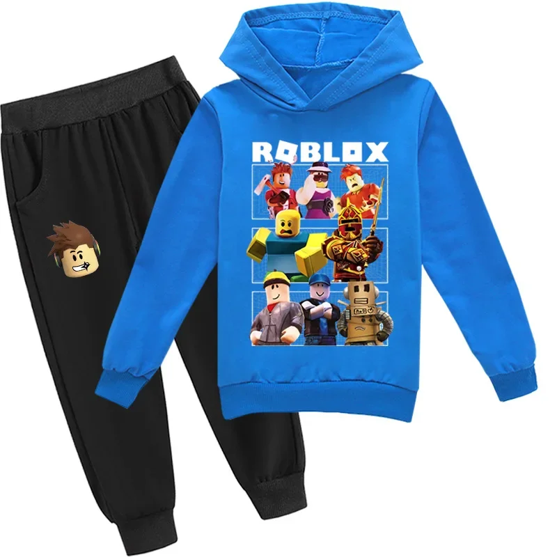 New Cartoon Roblox Game Animation Peripheral Two-dimensional Leisure Suit Boys and Girls Children's Sweater and Trousers