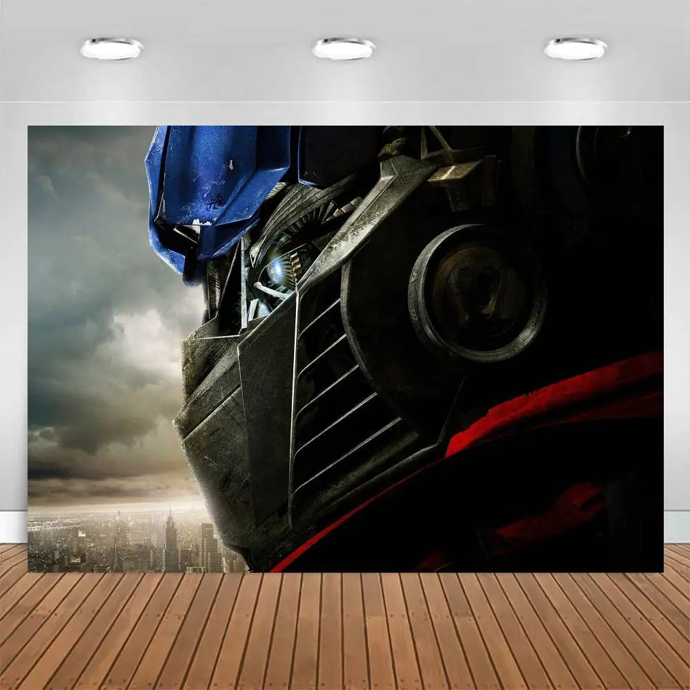 أوبتيموس برايم الديكور خلفية غرفة الطرف الديكور خلفية القماش الأطفال عيد ميلاد راية التصوير الدعائم