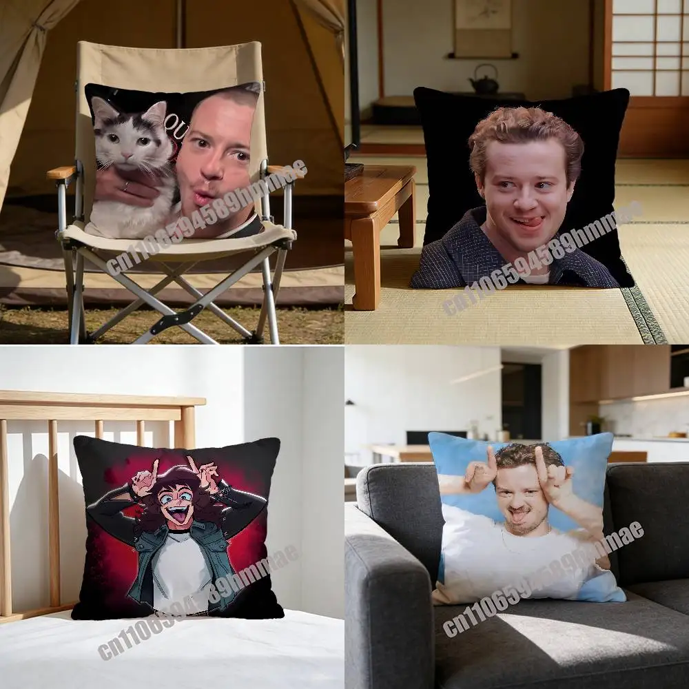 For 45x45cm 40x40cm British actor J-Joseph Quinn Cat Throw Pillow Case Sham Square Car Pillowcase Pad Cushion Cover