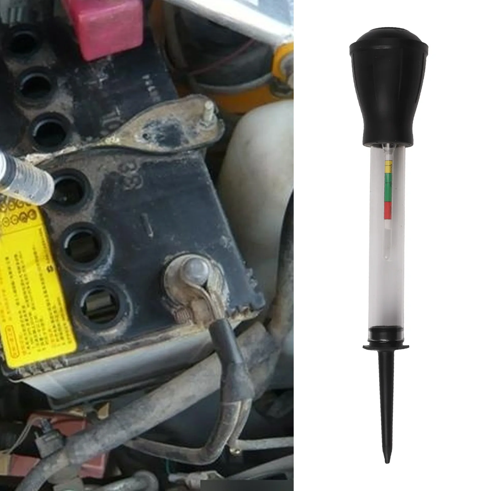 Battery Maintenance Red, Black Battery Hydrometer Portable Density Measurement Device High-Quality Glass Lightweight Design