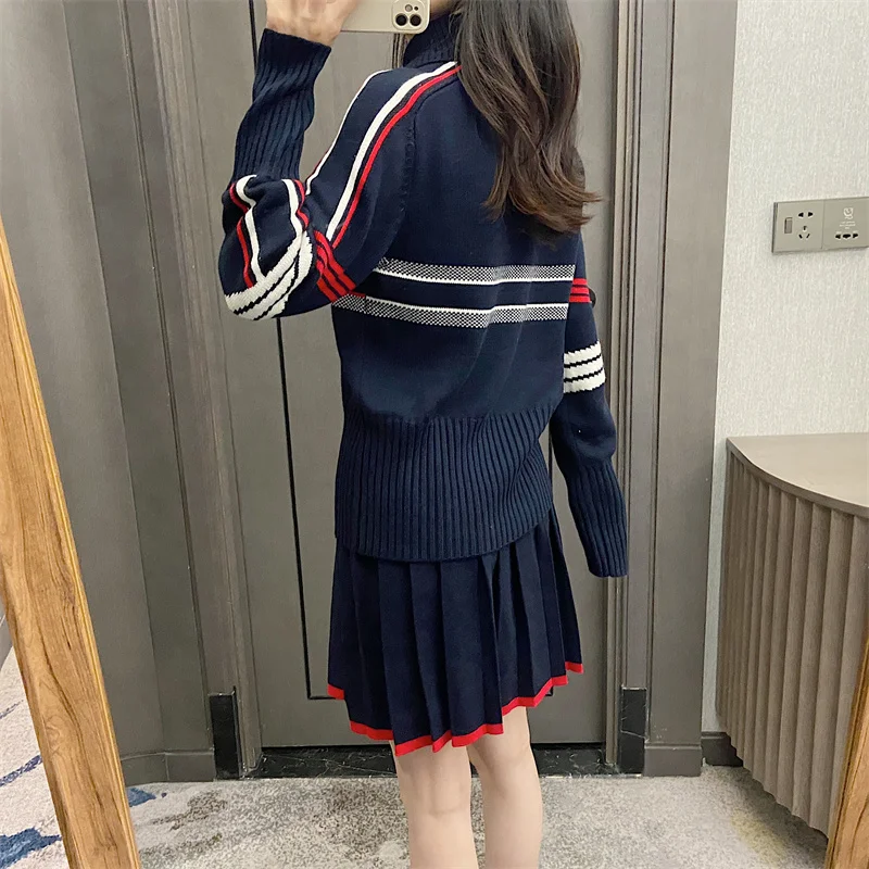 Women's Collared Knitted Sweater Letter Embroidery Star Pattern Base irt Autumn Winter Faion Trendy Color Blo Top