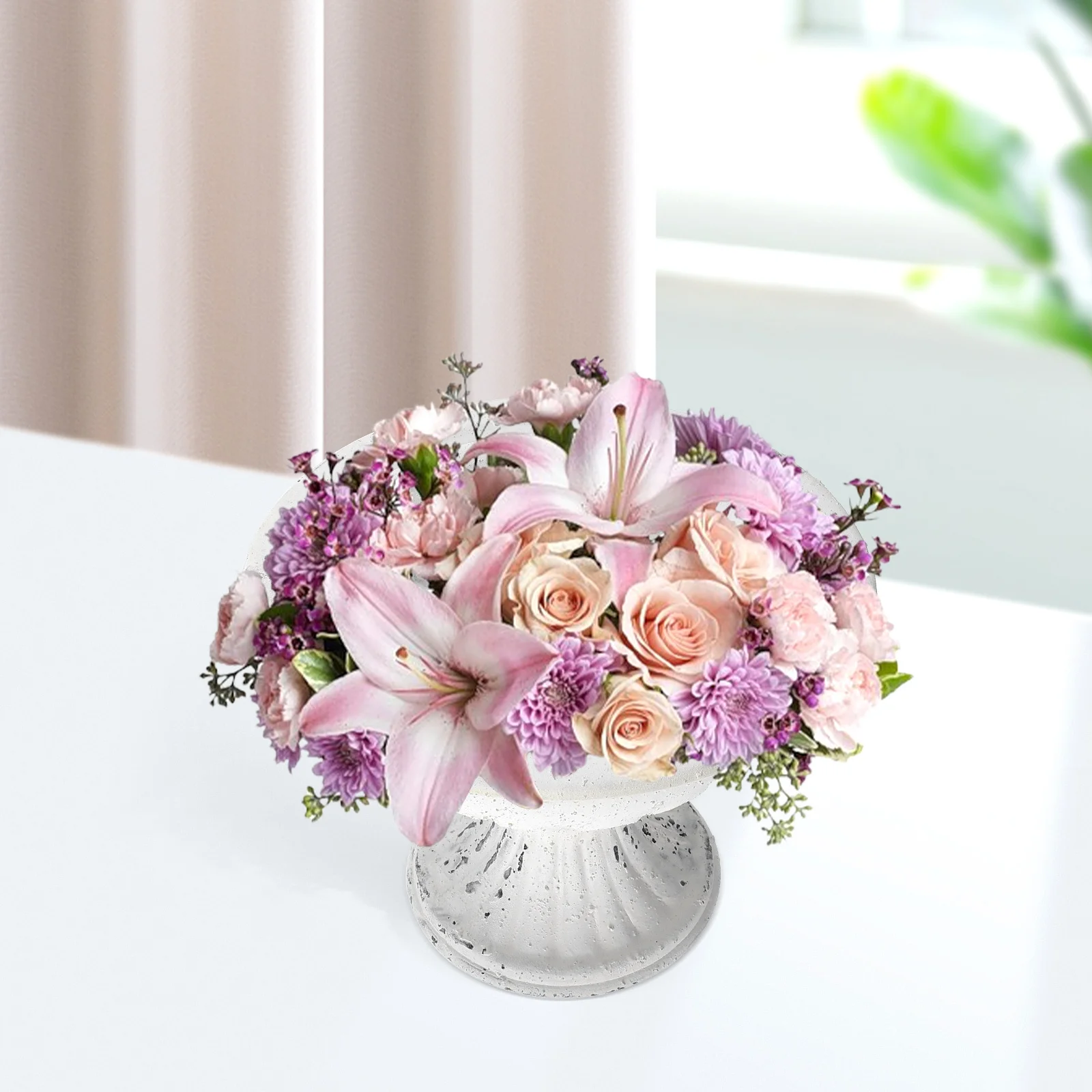 

Roman Style Metal Vase Vintage Iron Flower Pot Rustic Tabletop Decor For Home Wedding Dried Flower Arrangement Centerpiece