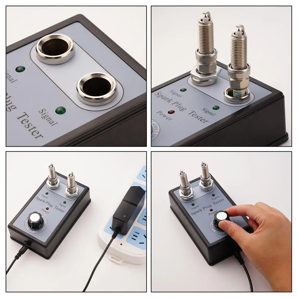 12V Car Spark Plug Tester Ignition Testers Detector Adjustable Double Hole Analyzer Automotive Diagnostic Tool Dual Hole Tester
