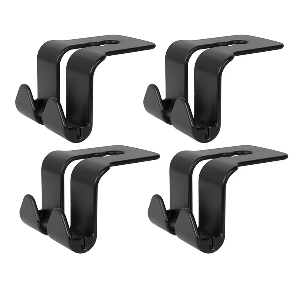 

4 Pcs Hook up Car Hooks Back Seat Hanger Headrest Storage Bag Holder Double for Abs Auto Multi-functional