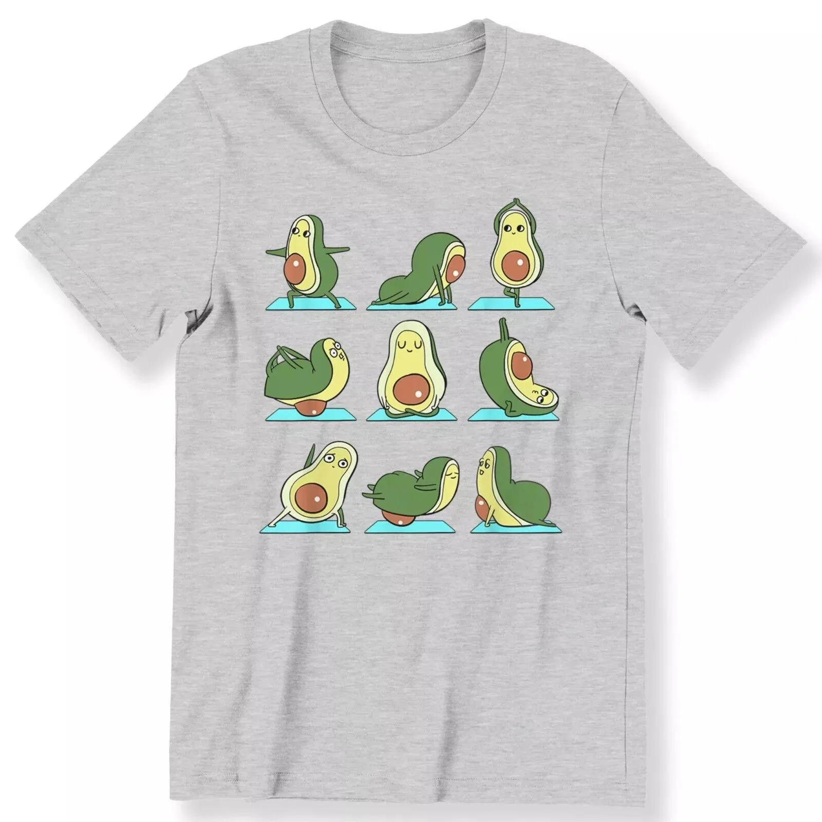 Avocado Yoga Poses T-shirt Cute Avocado Funny Yoga Pilates Men's Unisex T-Shirt