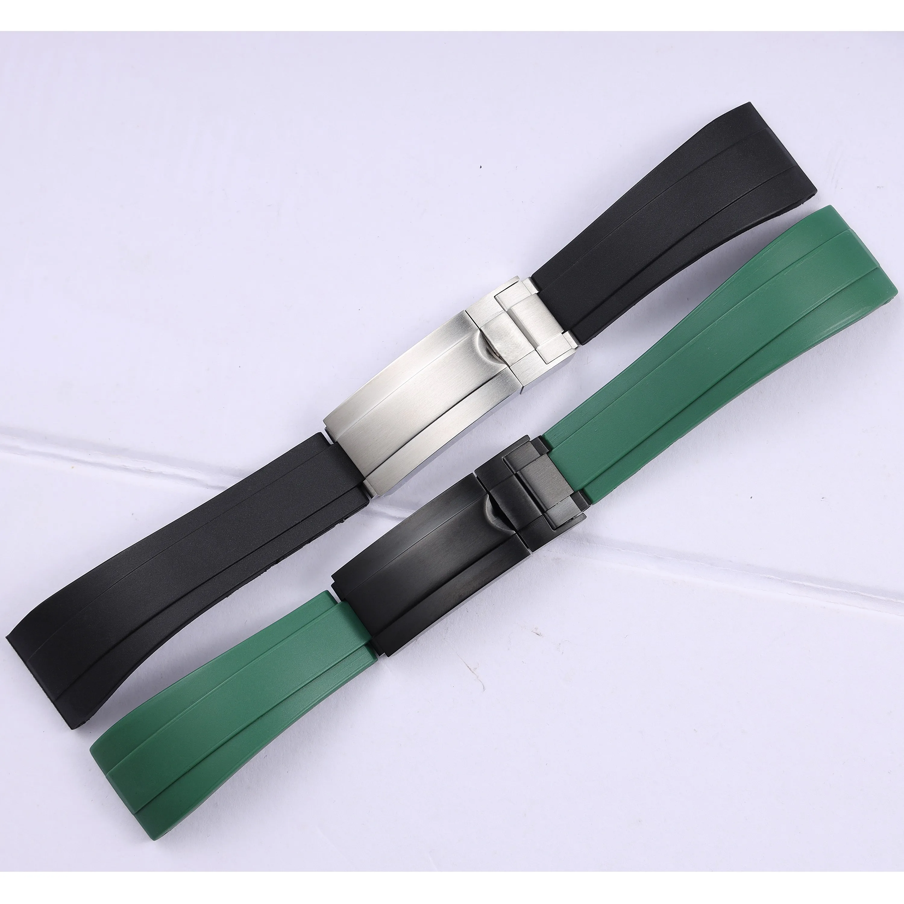 20 21mm Rubber Silicone Glidelock Clasp Watch Band for Samsung Seiko Rolex DAYTONA SUBMARINER GMT Yacht-Master Datejust Strap