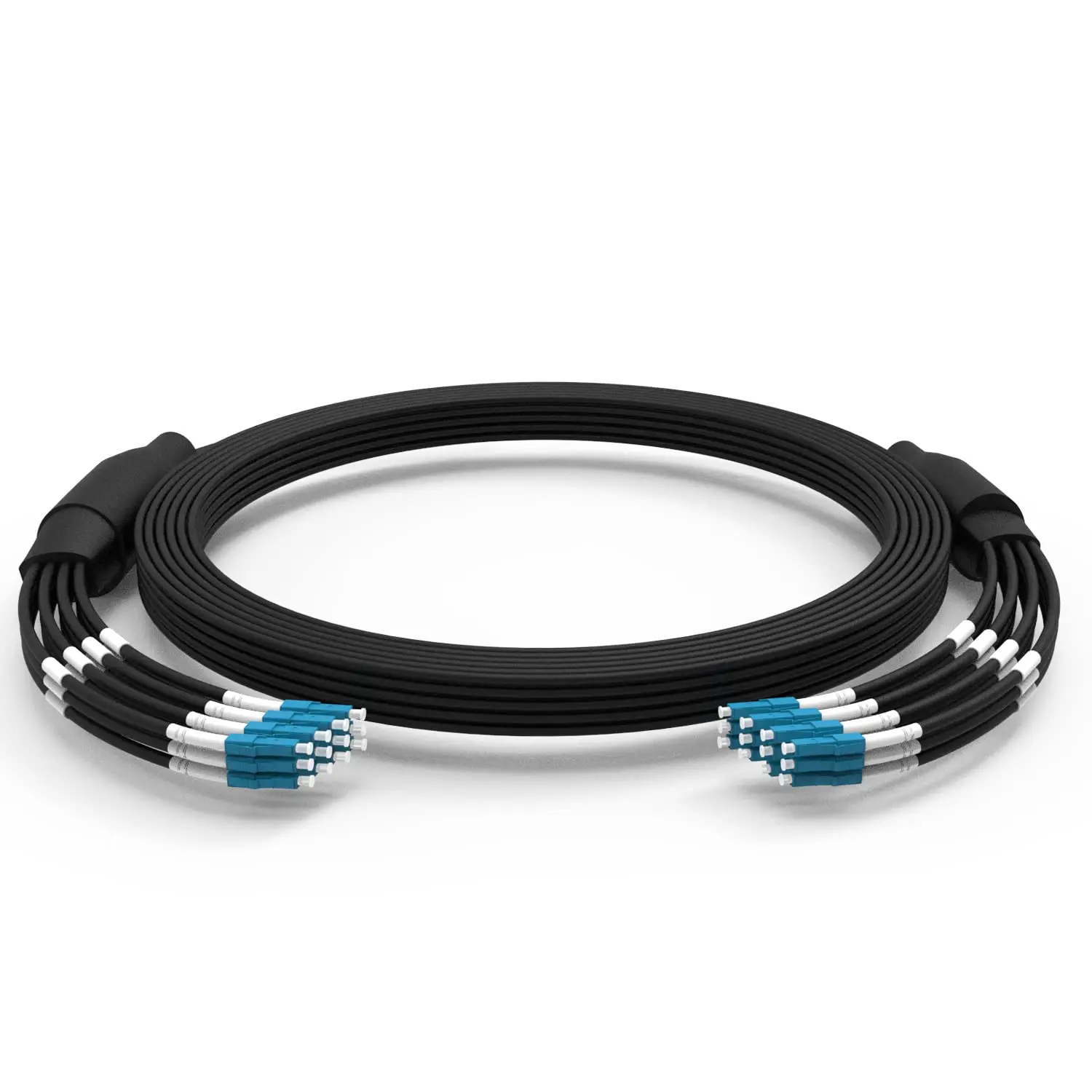 Zhpuostd 50Meters 165ft LC to LC Outdoor Armored 12 Core Fiber Patch Cable, 9/125 SM Fiber Optic CableLC-LC Armored Patch Cables
