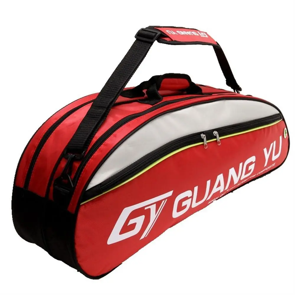 Badmintonschlägertasche mit großer Kapazität, einzelne Schultertasche für 4 bis 6 Schläger, Tennisschläger, Doppelgriff, wasserdichte Federballtasche