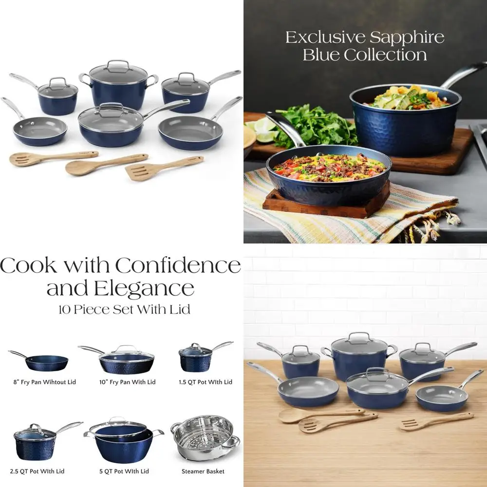 

Cuisinart GreenChef Ceramica XT Набор посуды с антипригарным покрытием, 13 предметов, синий