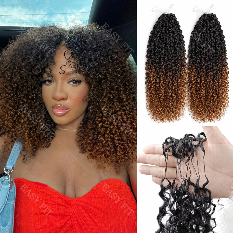 

TB/30 Ombre Brown 100% Human Hair for Women Kinky Curly Pre-Separated Knotless eather Crochet Human Hair Extensions For Braiding