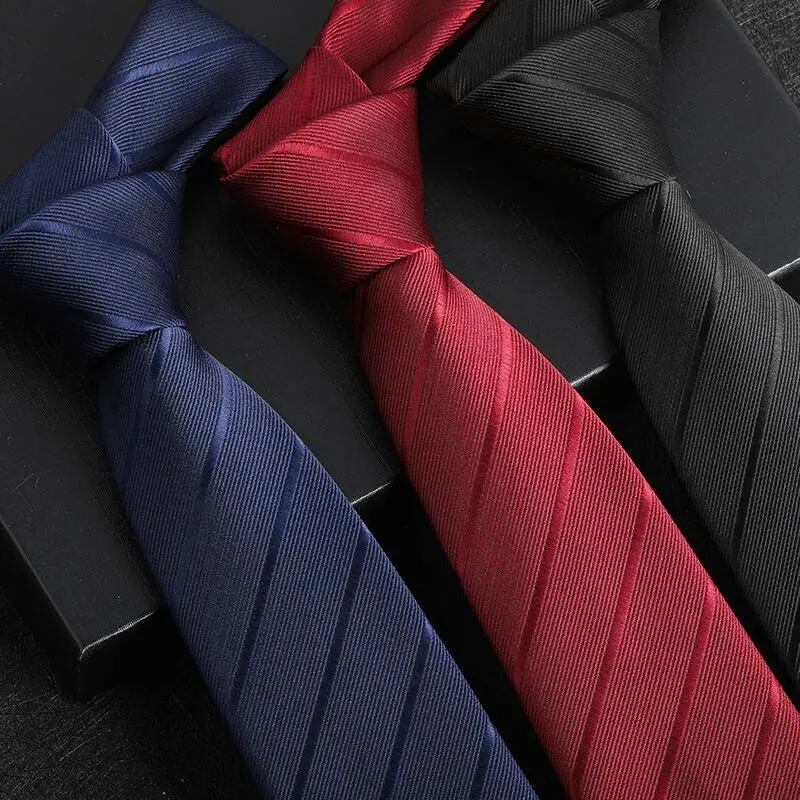 Men's Hand-Tied Narrow Tie 7.5cm (2.95in) with Twill, Fine Lines, and Coarse Lines in Black, Gray, Blue, and Multiple Colors for Business, Weddings, Groomsmen, Interviews, Graduation Photos, Banquets, and Formal Wear