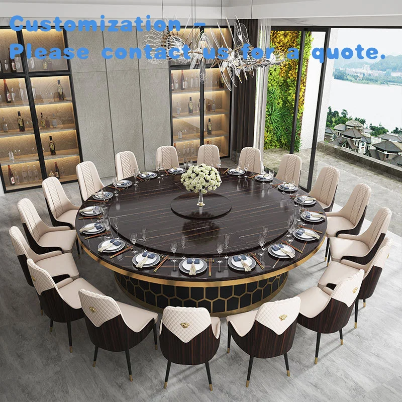 custom.Artificial Quartz Stone Table Top Round Custom Design Hot Pot Restaurant Dining Table Set