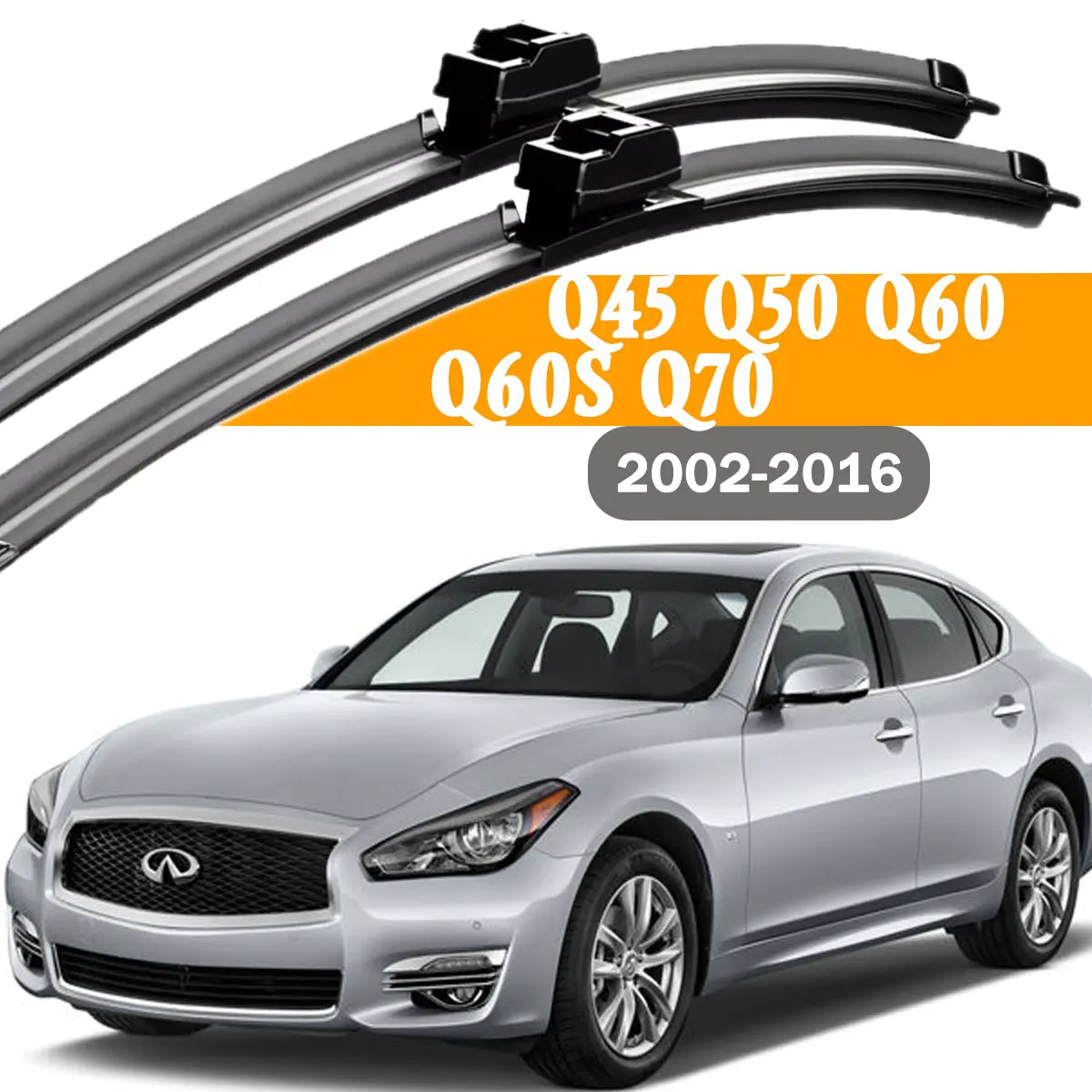 

2PCS Car Front Windshield Wiper Blade For INFINITI Q45 Q50 Q60 Q60S Q70 2002-2016 Windscreen Window Rain Brushe Accessories