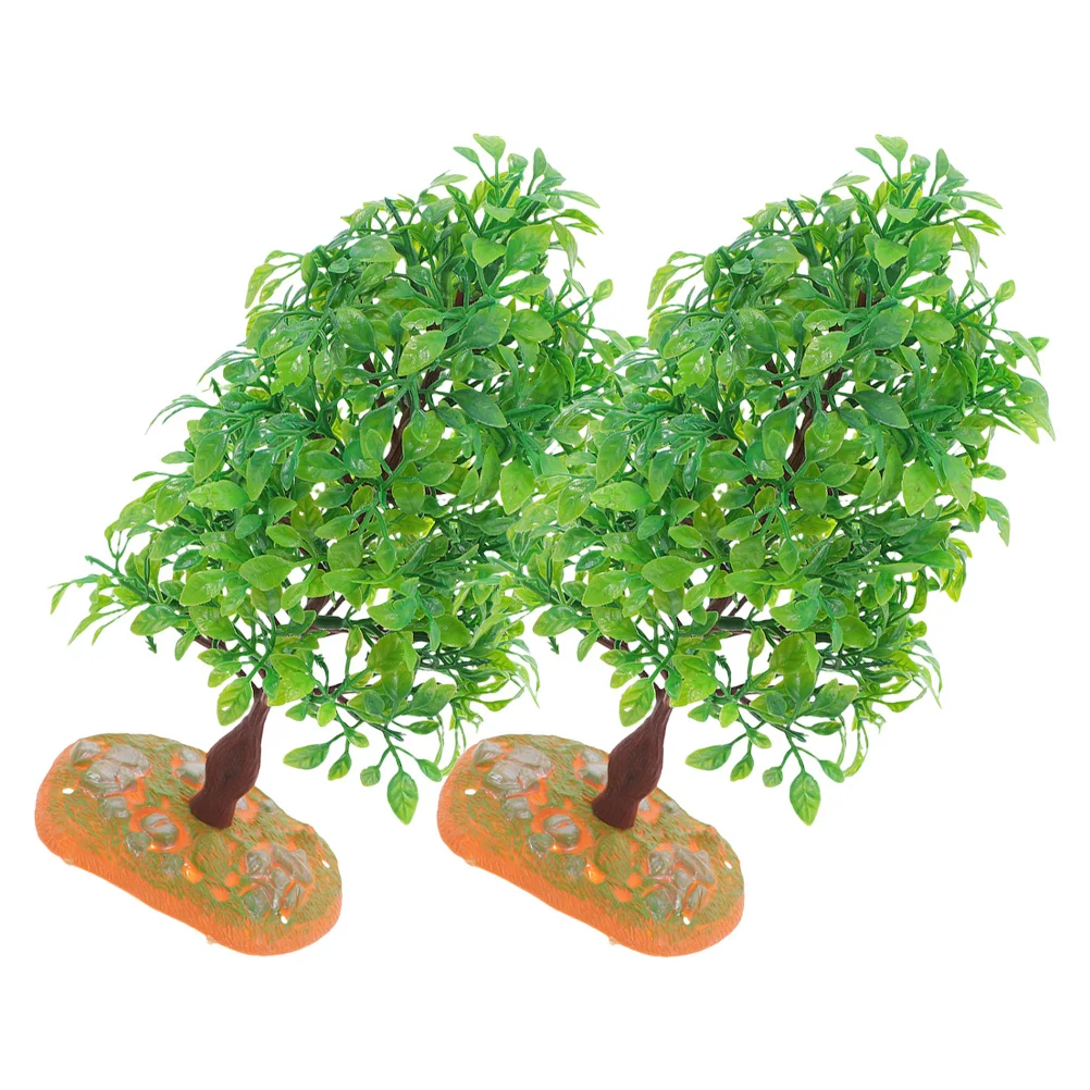 

2Pcs Miniature Trees Plastic Artificial Landscape Scenery Realistic Craft Supplies for Train Sets Models Dioramas